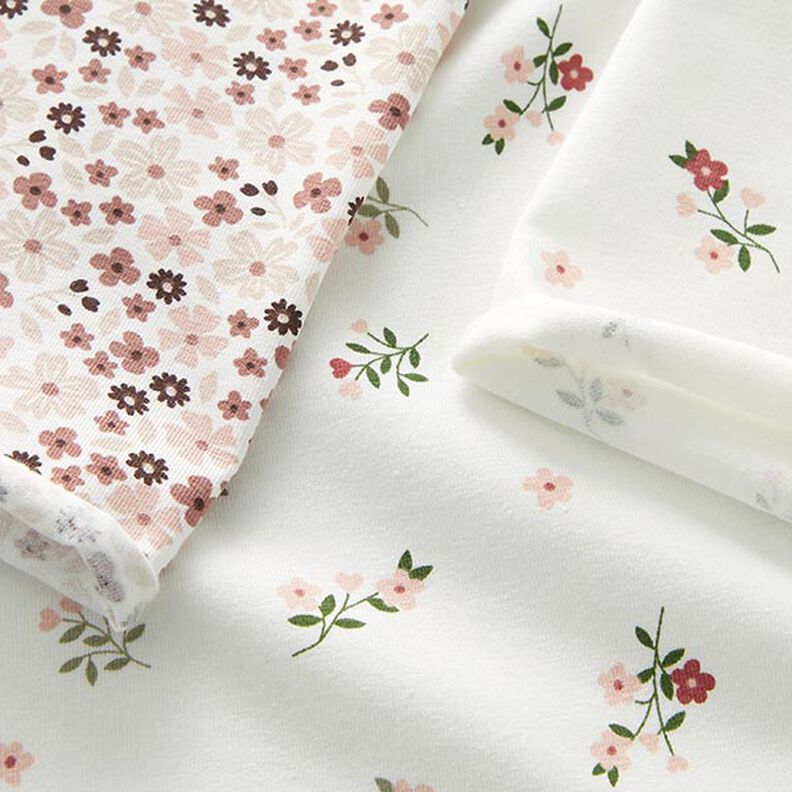 Jersey coton Jolies petites fleurs – écru, image number 5