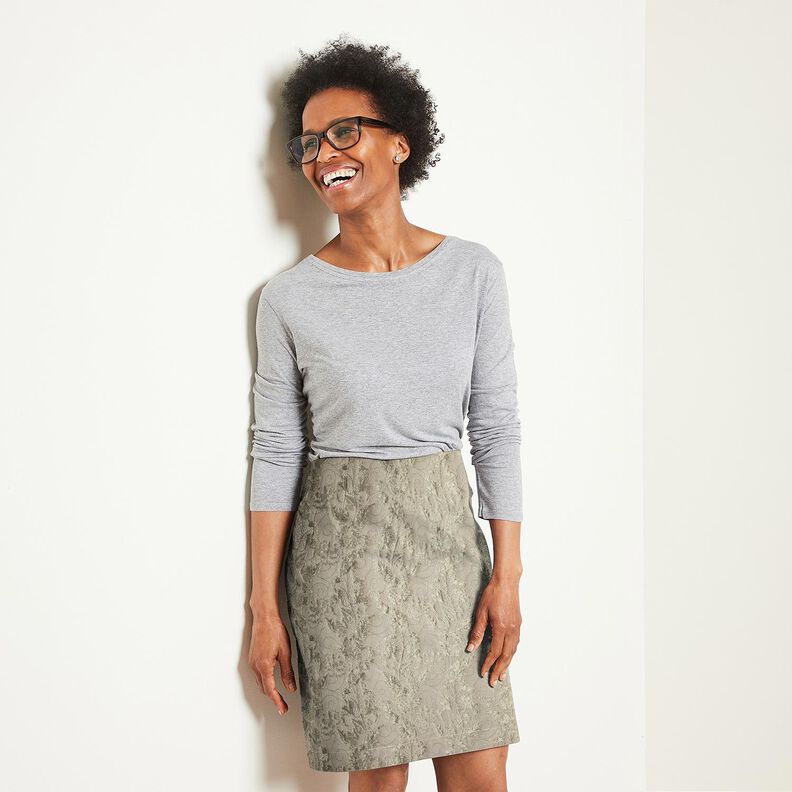 Jacquard d’habillement Brocart Fleurs – taupe,  image number 6