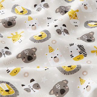 Popeline coton Animaux de fête – sable, 