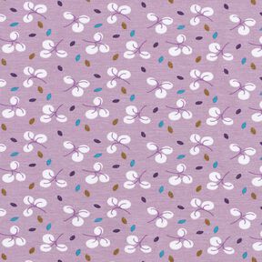 Jersey coton Branches et petits points – lavande, 