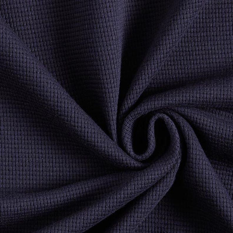 Mini Jersey de coton gaufré uni – bleu marine,  image number 1