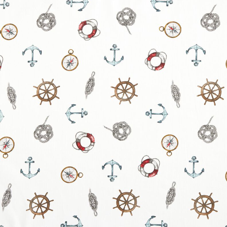 Tissu de décoration Panama Maritime – blanc,  image number 1