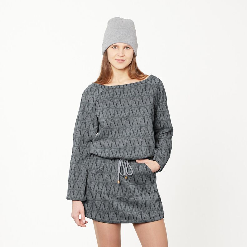 Jersey matelassé à losanges – gris,  image number 5