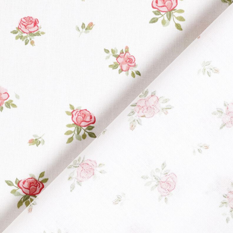 Popeline coton zarte Rosen – rouge/blanc,  image number 4
