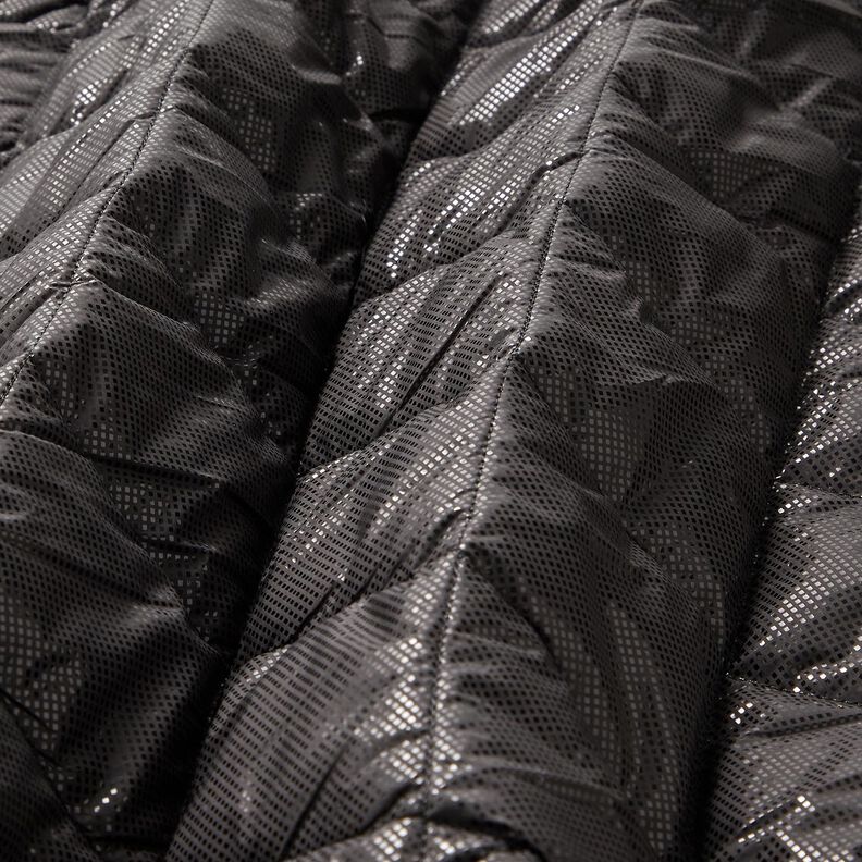 Tissu matelassé Losanges légèrement brillants – noir,  image number 2