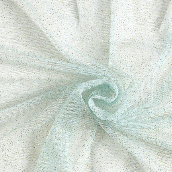 Tissu tulle scintillant – bleu clair/or,  image number 1