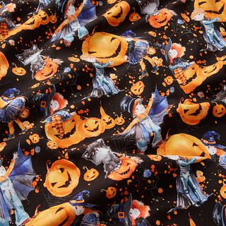 Jersey coton Halloween Impression numérique – noir, 