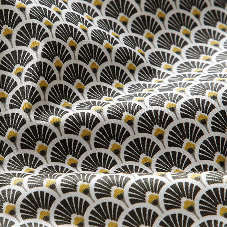 Coton enduit Petit éventail – noir,  image number 2