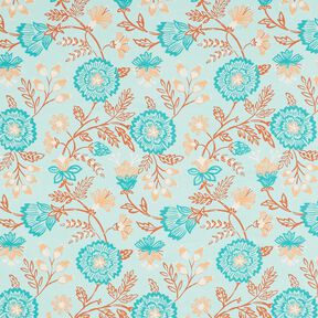 Viscose Voile Fleurs Tiffany – turquoise clair, 