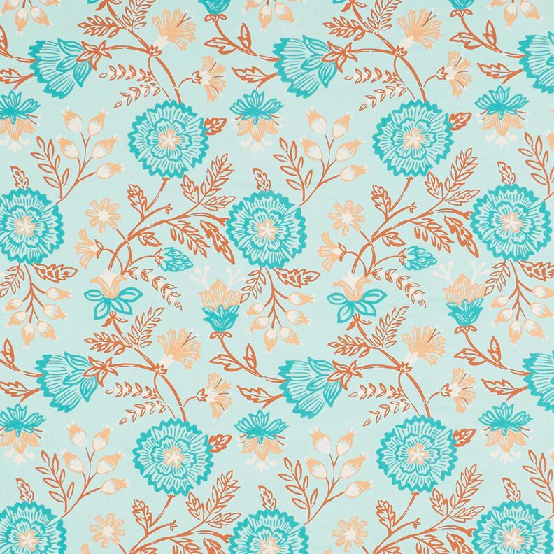 Viscose Voile Fleurs Tiffany – turquoise clair, image number 1