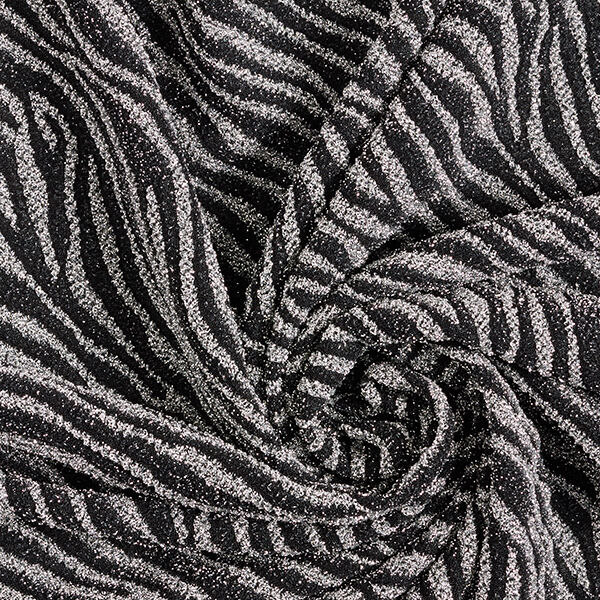 Jersey avec motif zèbre lurex – noir/argent,  image number 3
