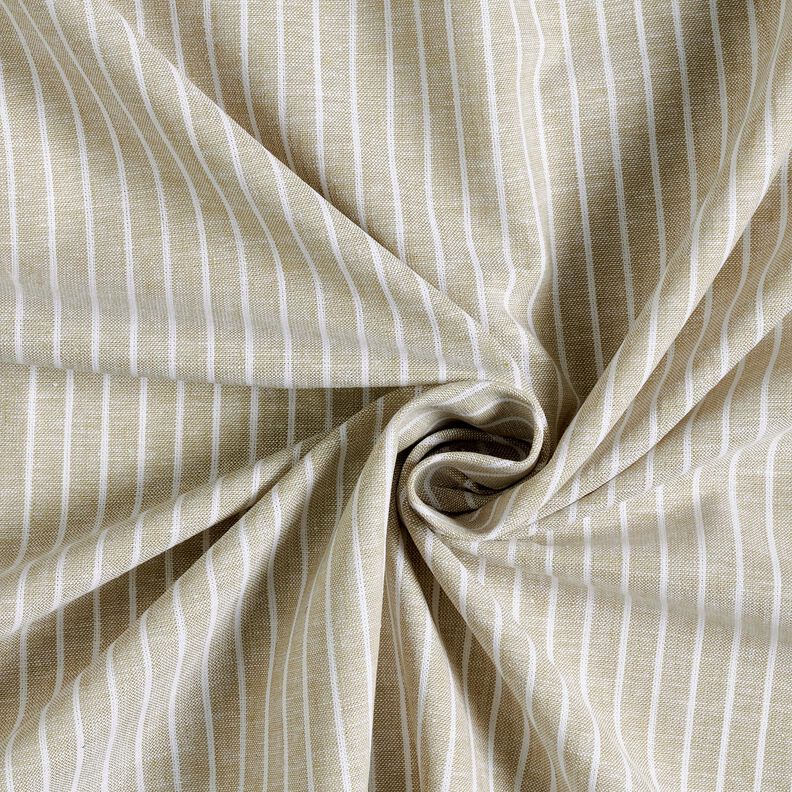 Mélange lin coton Larges rayures – beige foncé/blanc, image number 3