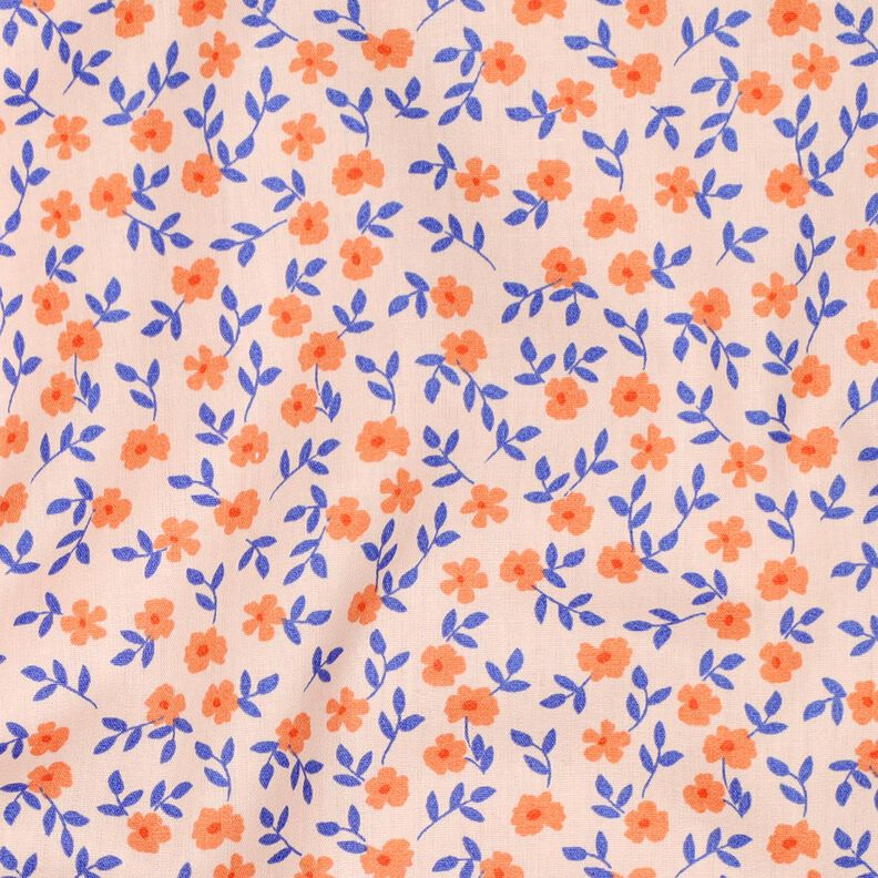 GOTS Popeline coton Streublümchen | Poppy Fabrics – nature/orange pêche, image number 3
