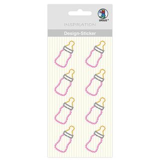 Autocollant design Baby biberon fille [ 8 Pièces ] – rose/jaune, 