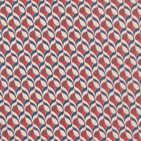 Mousseline de soie Motif rétro – blanc/rouge foncé, 