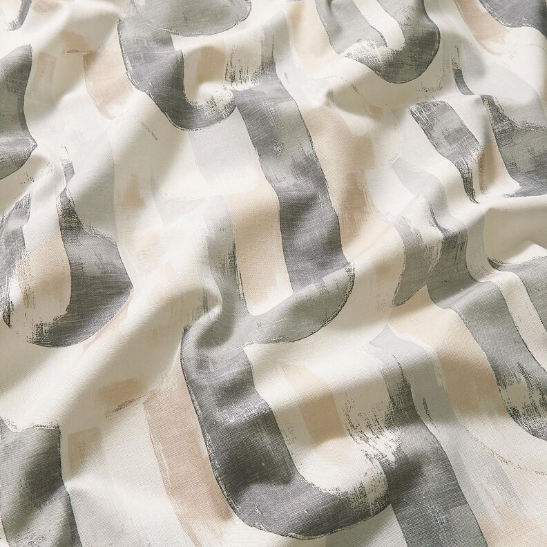 Tissu de d&eacute;coration Semi-panama arcs artistiques &ndash; beige clair/gris,  image number 2