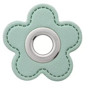 Œillet sur patch Similicuir fleur | Prym – menthe,  Œillet sur patch Similicuir fleur | Prym – menthe,