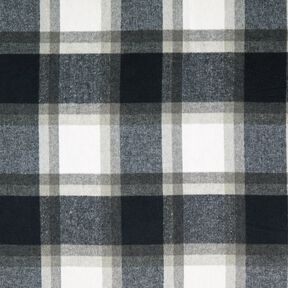 Tissu pour manteau Grands carreaux – bleu nuit/gris clair, 