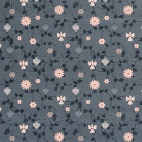 Tissu en coton Popeline Décorations d'arbre scandinaves – gris schiste, 