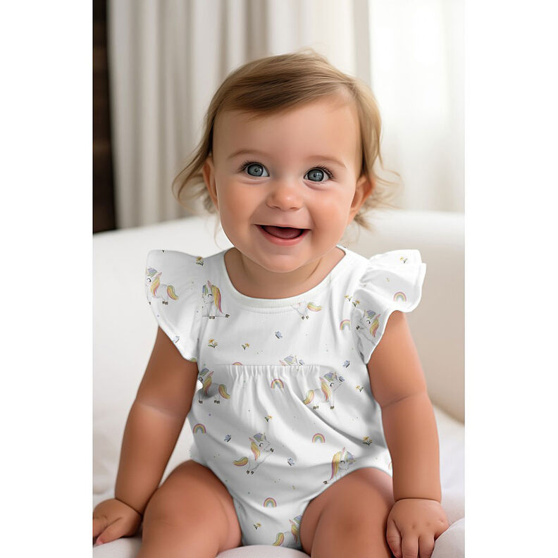 GOTS Jersey coton Licornes Impression numérique | by Poppy – blanc,  image number 6