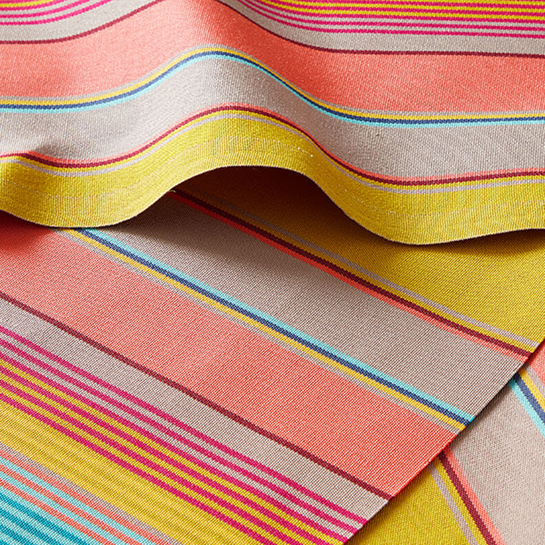 Tissu d’extérieur Canvas Rayures – saumon/moutarde,  image number 6