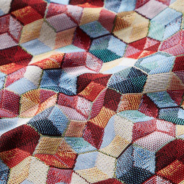 Tissu décoratif Gobelin hexagones colorés,  image number 2