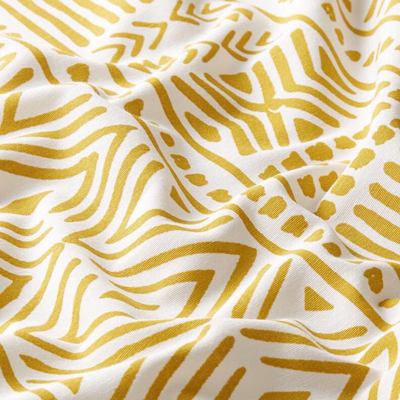 Tissu de décoration Canvas Ethno – moutarde/blanc,  image number 2