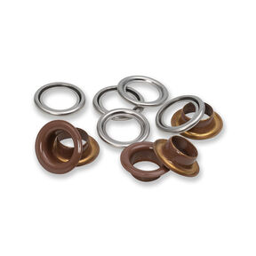 Œillets avec rondelles [20 unités | Ø 11 mm] | Prym – marron foncé/argent métallisé, 