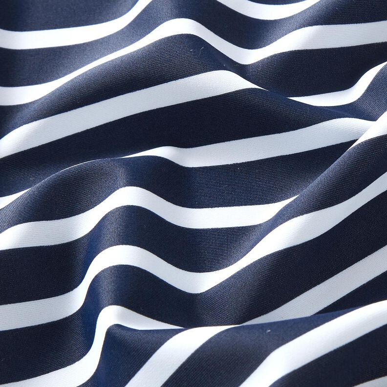 Tissus pour maillot de bain Rayures maritimes – bleu nuit/blanc,  image number 2