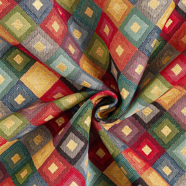 Tissu de décoration Gobelin losanges colorés en lurex,  image number 4
