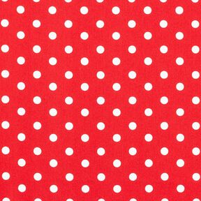 Popeline coton Grands pois – rouge/blanc, 