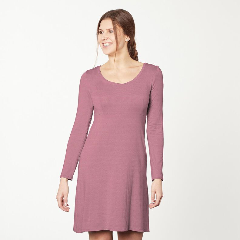 Jersey coton Medium uni – violet pastel,  image number 4
