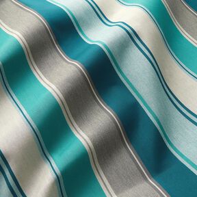 Tissu d’extérieur Canvas Rayures mixtes – sapin bleu/greige, 