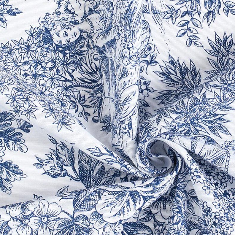 Tissu de décoration Canvas romantisme – blanc/bleu,  image number 3