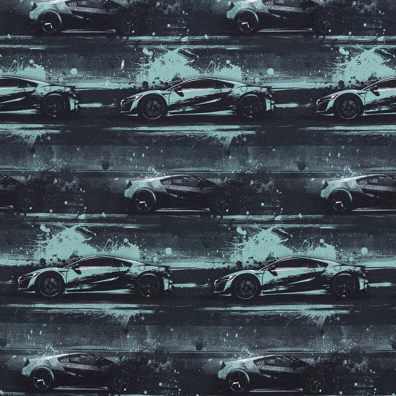 Jersey coton voiture de course Impression numérique – noir/gris perle,  image number 1