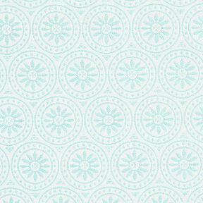 Tissu d'extérieur Jacquard Ornements cercle – menthe/écru, 