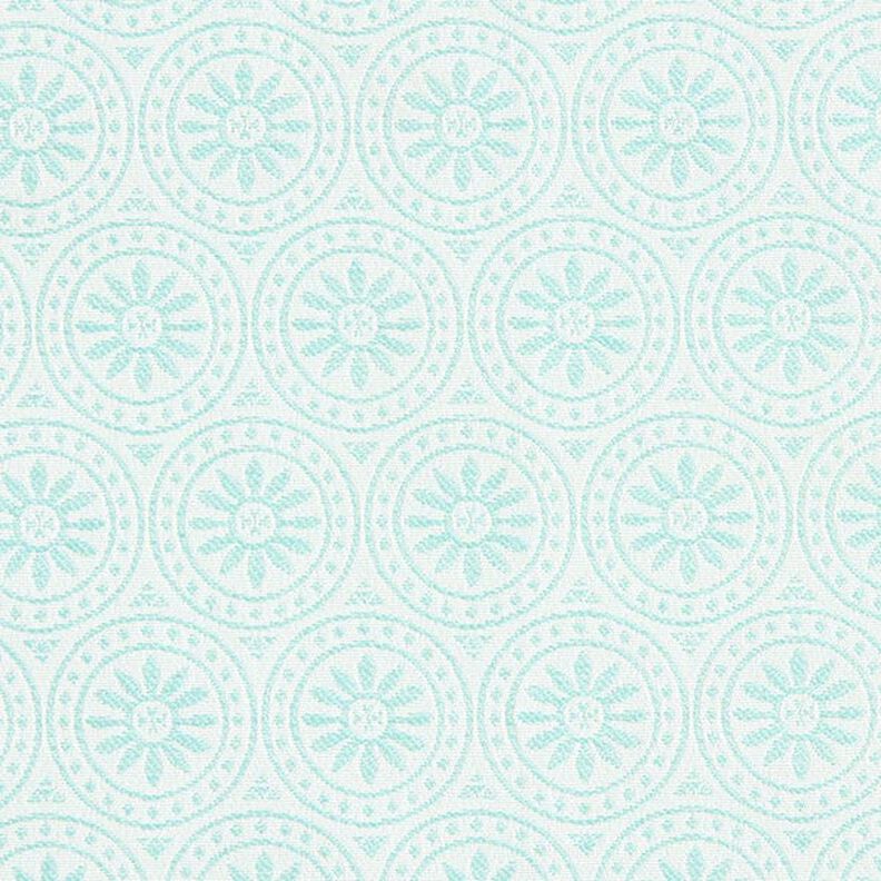 Tissu d'extérieur Jacquard Ornements cercle – menthe/écru,  image number 1