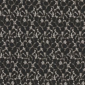 Dentelle lurex fleurs – noir/or métallisé, 
