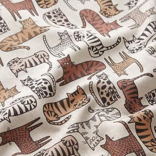 Tissu de décoration Semi-panama chats – nature, 