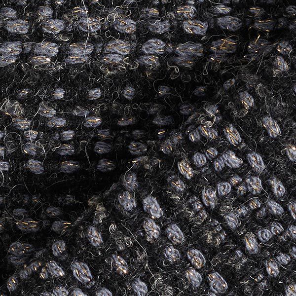 Tissu pour manteau en laine vierge mélangée Lurex chiné – anthracite,  image number 5