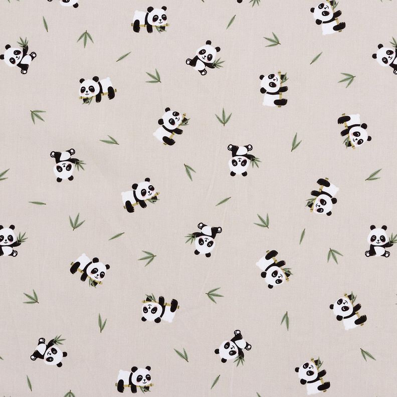 Tissu en coton Cretonne joli panda – nature, image number 1