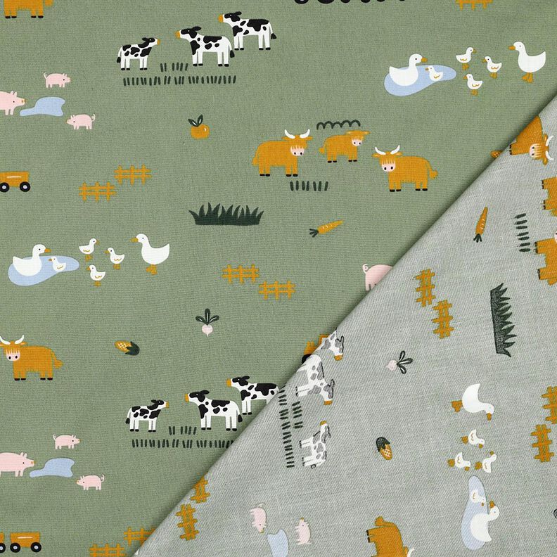 Popeline coton Animaux de la ferme | Poppy Fabrics – pin, image number 4