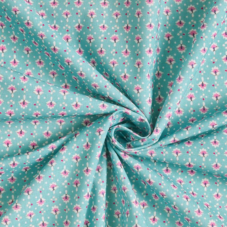 Tissu en coton Popeline petits ornements – vert menthe/violet pastel – menthe/violet pastel, image number 3