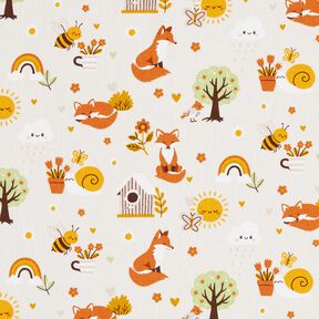 Popeline coton Renard dans le jardin – nature, 