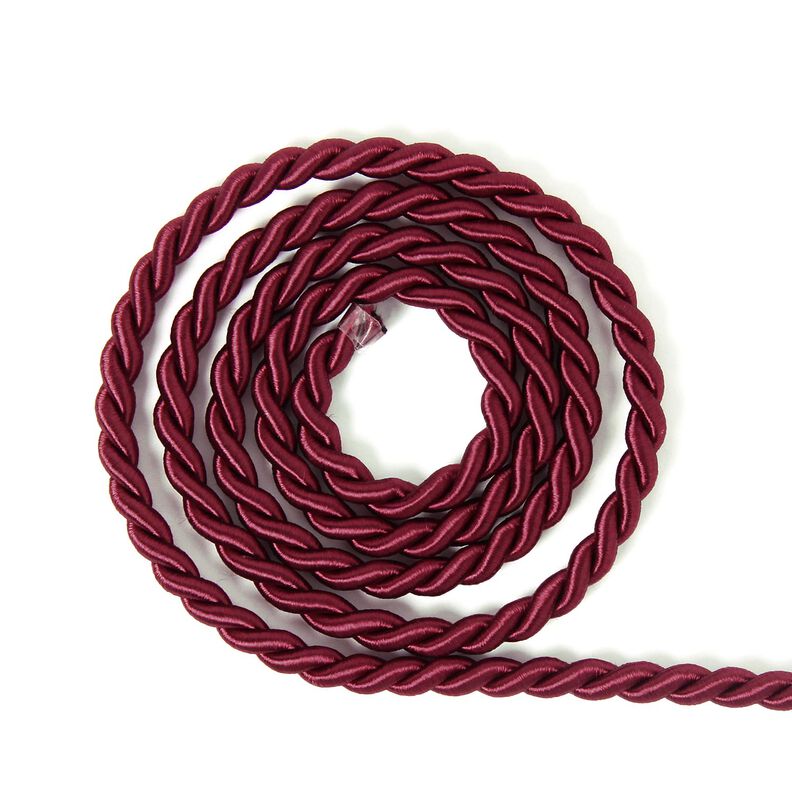 Cordelette en satin effet trame unie - rouge bordeaux, image number 1