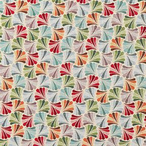 Tissu de décoration Gobelin Éventails colorés – beige clair/bleu, 
