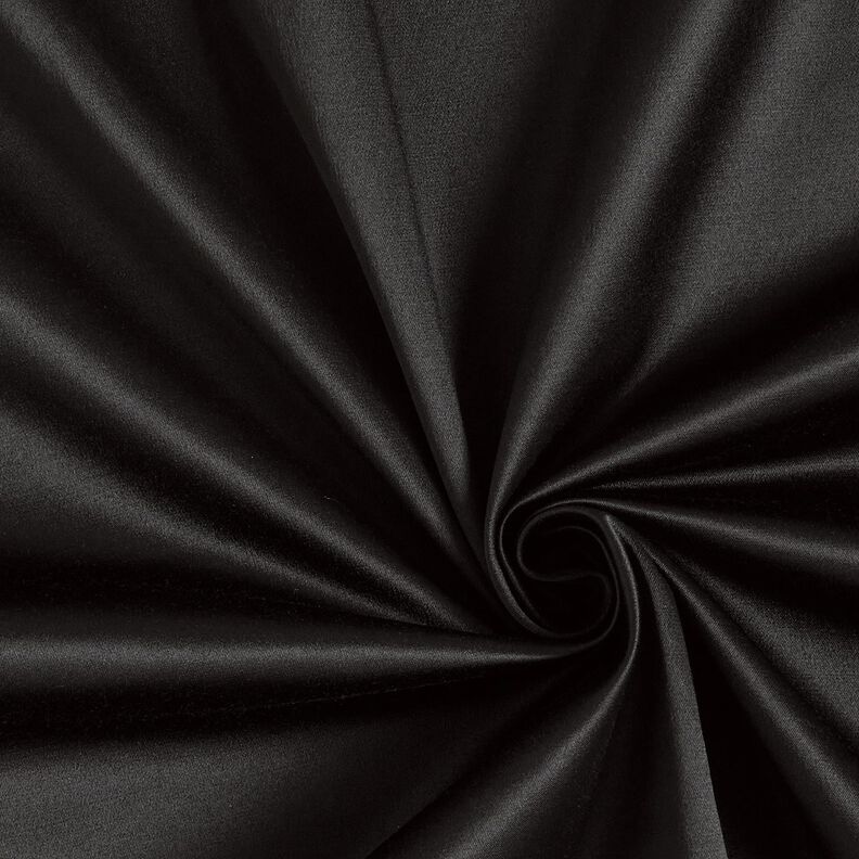 Satin et coton mélangés uni – noir,  image number 1