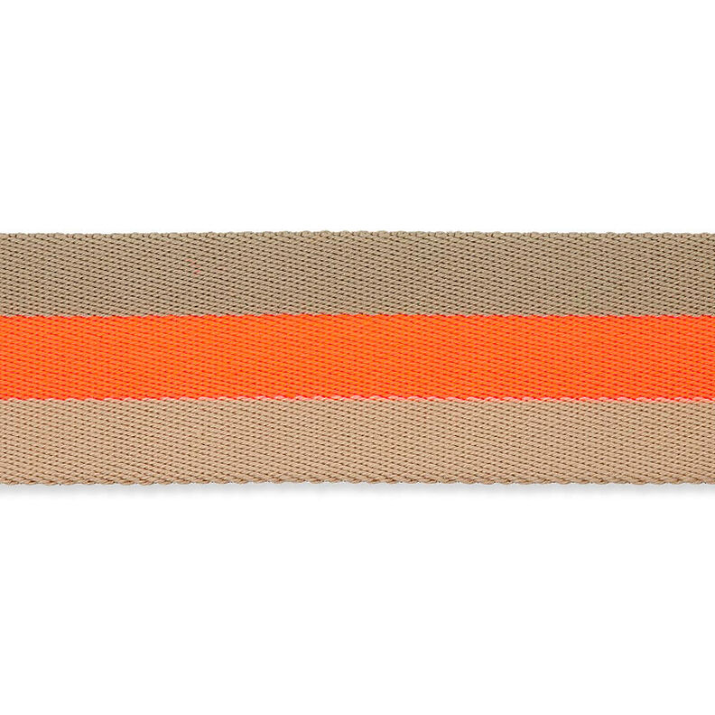 Sangle de sac fluo [ 40 mm ] – orange néon/beige,  image number 1