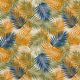 Tissu en coton Cretonne feuilles de palmier – beige clair/bleu,  thumbnail number 1