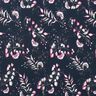 Jersey coton Eucalyptus et hortensias | Glitzerpüppi – bleu nuit/rose,  thumbnail number 1